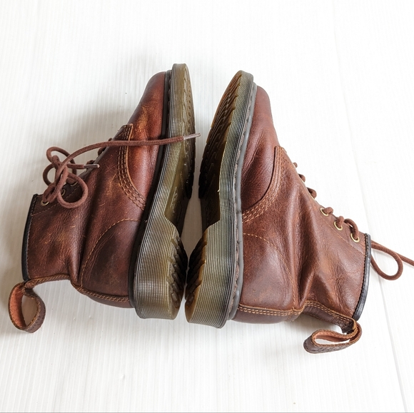 DOC MARTENS women's brown leather lace-up combat boots - Picture 3 of 11